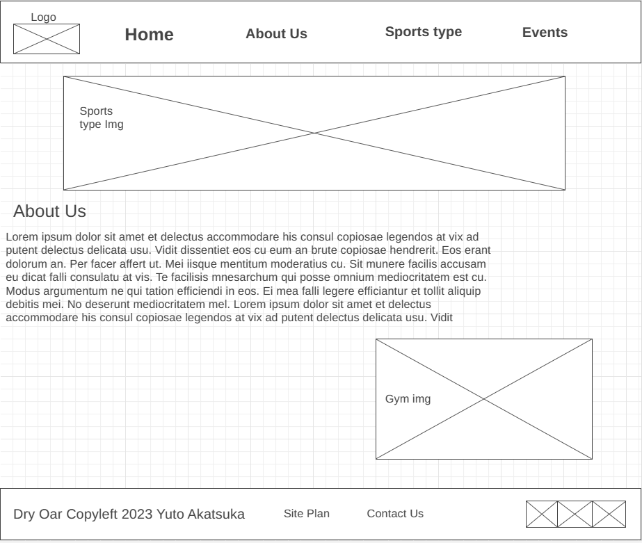 home page wireframe